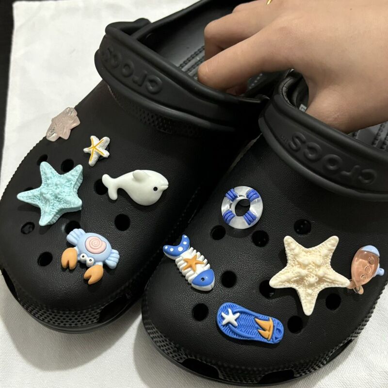 オーシャンシリーズ下駄アクセサリー diy ヒトデカニ樹脂靴花適応 Zhibixing 装飾バックルバックル女性|undefined