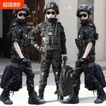 春夏款黑鹰迷彩服全套儿童衣服秋冬套装男女童孩户外作训服军训服