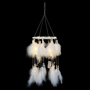 Creative Ins Girl Heart Dream Catcher Feather Pendant Dream Catcher Wind Bell Hanging Ornaments Valentine's Day Gift MZSZ023