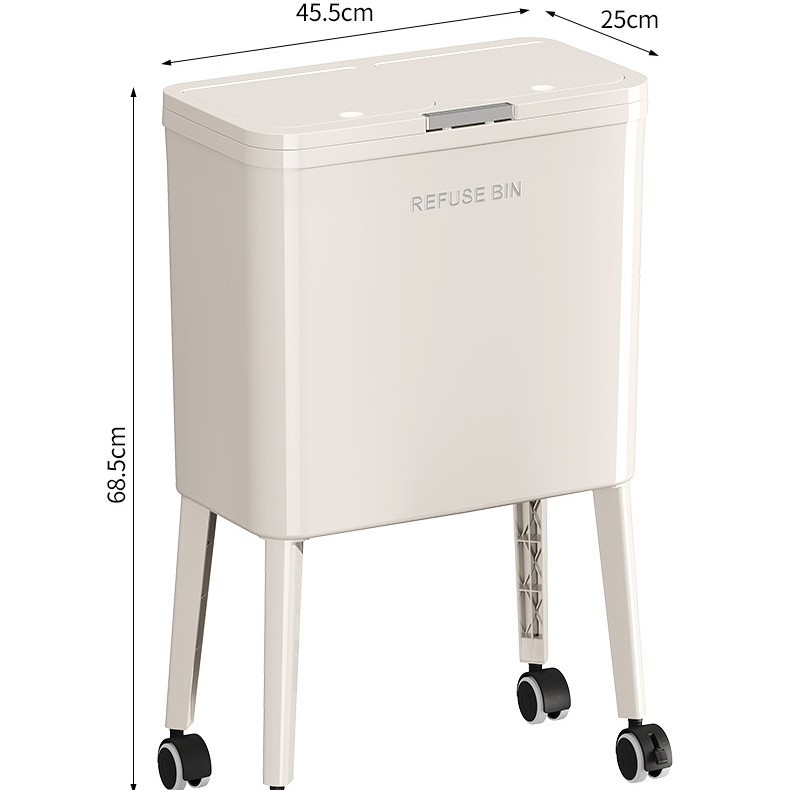 2025 nuevo contenedor de basura de cocina creativo sin doblarse y presionar la tapa abierta se puede quitar el resto de la cocina contenedor de basura de pies altos estrechos