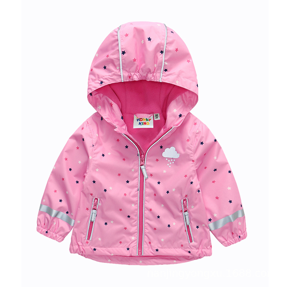 เสื้อแจ็คเก็ตสตาร์สีชมพู (ซับในกำมะหยี่บาง) 23HKYY201 / 80