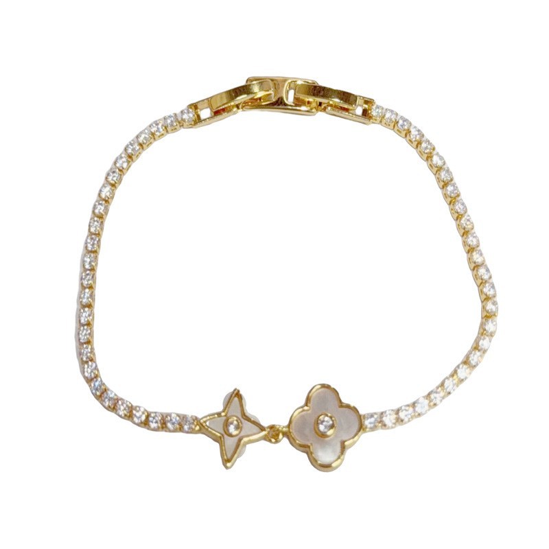 Moda de nicho, personalidad única, tendencia, pulsera de circón, diseño de todo fósforo de lujo ligero para mujer, joyería de sentido simple y avanzado al por mayor