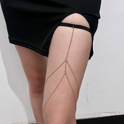 Europe and America fashion Ethnic style double-deck tassels Metal chain sexy thigh Simplicity on vacation Accessories