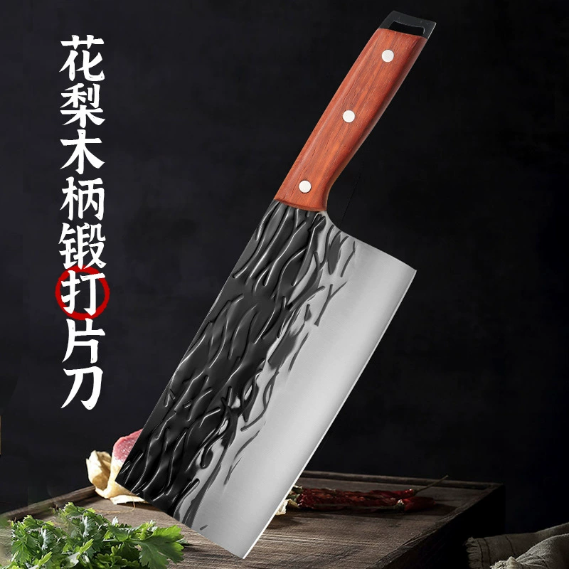 Ручная ковка разделочного ножа, кухонный нож с рисунком молотка для нарезки мяса, универсальный нож для кухни и отельного шефа