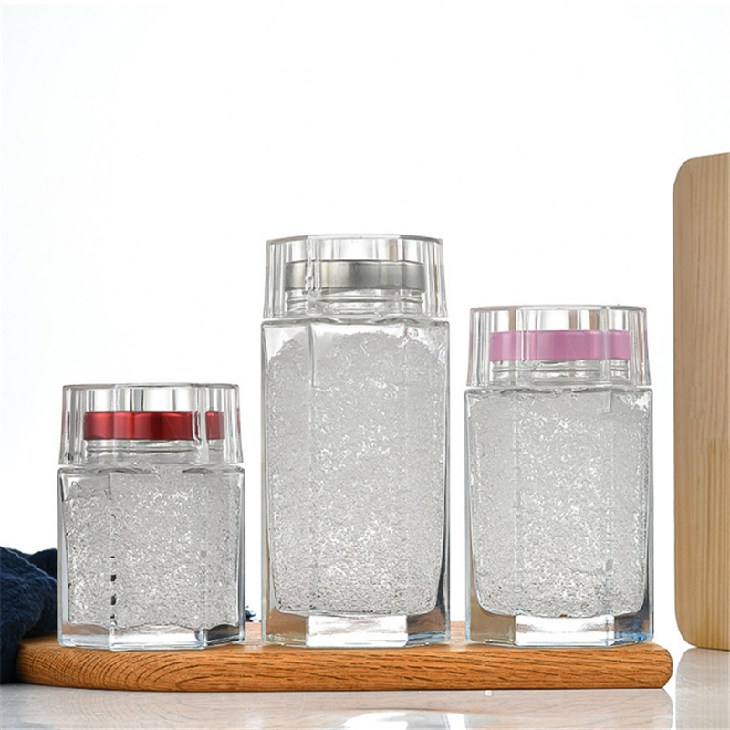 加厚密封玻璃燕窝瓶分装果酱蜂蜜瓶鱼子酱瓶铁盖透明玻璃瓶批发