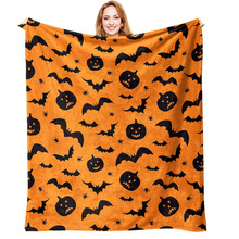 跨境万圣节毛毯卡通南瓜印花礼品毯节日礼物办公室午睡毯沙发毯