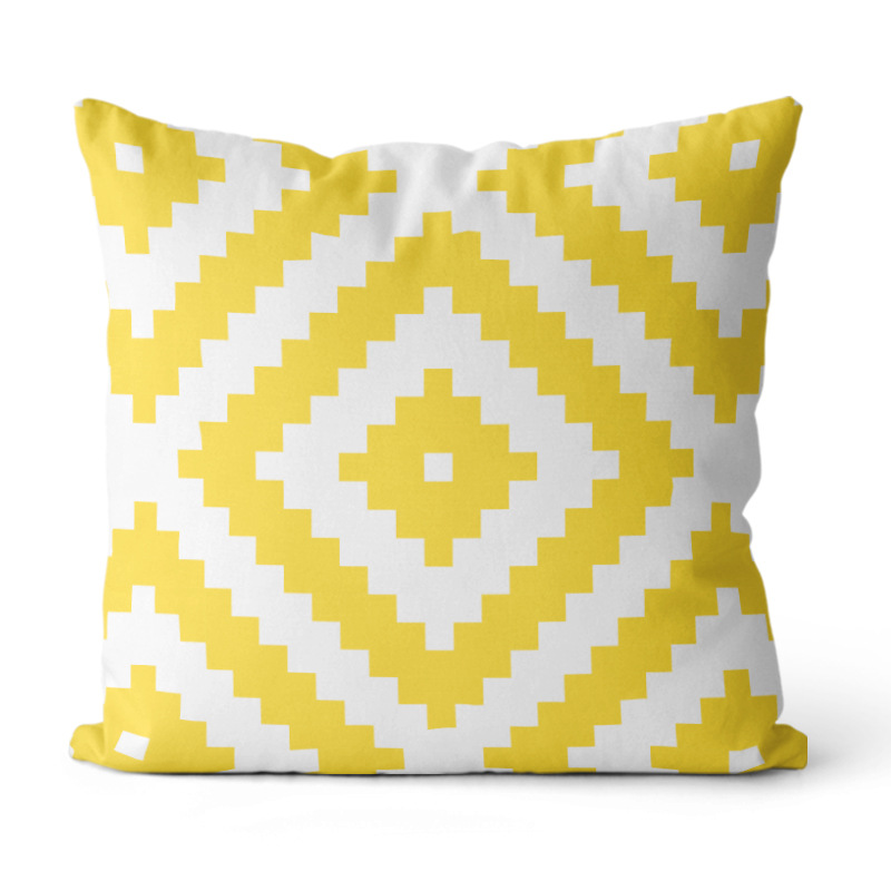Almohada de estilo Ins simple Almohada de cabecera de viento europea y americana Impresión de sofá Funda de almohada geométrica Cojín de oficina Almohada de cintura