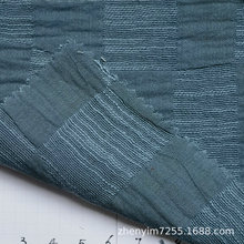 SC-87现货棉捻交织格子双层皱布竹节服装围巾装饰布面料