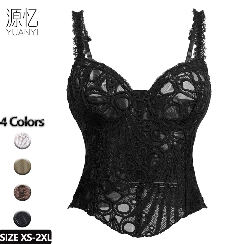 High-Quality Fishbone Bra, Sexy Embroidered Suspender Corset, Outer Corset, Cross-Border New Body Shaping Top