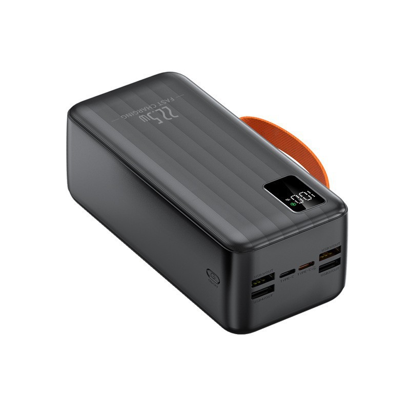 Producto popular transfronterizo: batería externa de gran capacidad de 50000 mAh con cable integrado, fuente de alimentación móvil de 22.5 W, regalo con logo impreso.