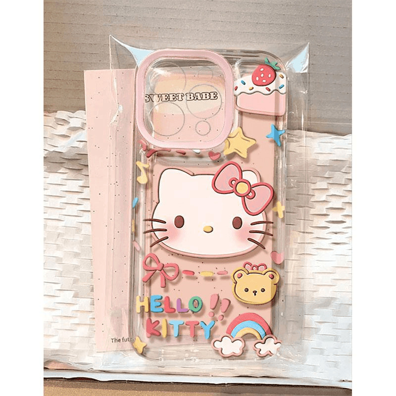 Strawberry Kt Cat Phone Case Suitable for Apple 16Plus Iphone17Promax Creative 15 Full Coverage 13 Soft Case 11