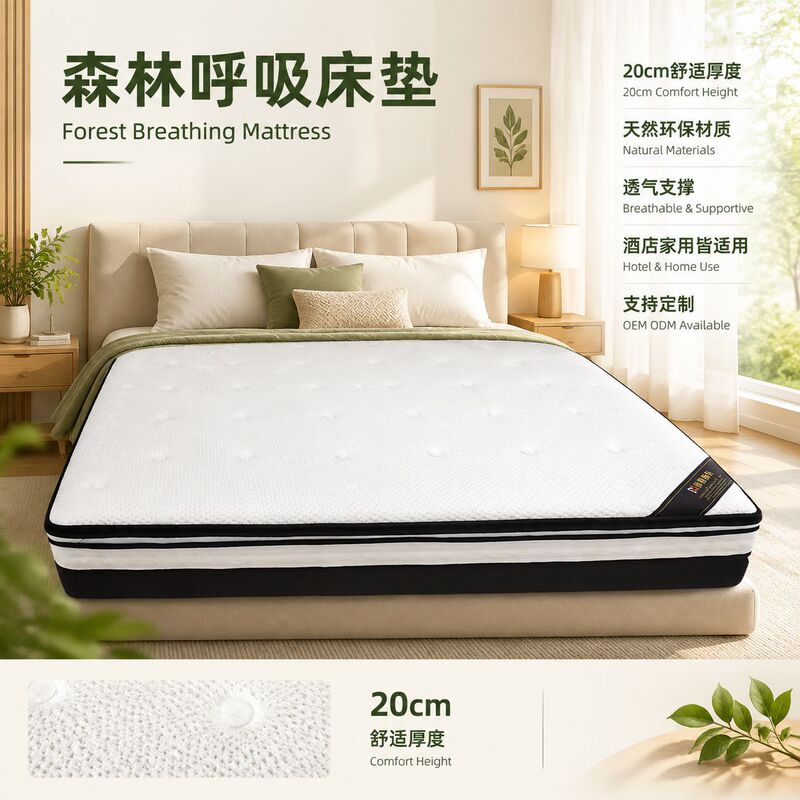 Hotel white independent spring mattress removable breathable fiber silent washable mattress 2m master bedroom soft mattress