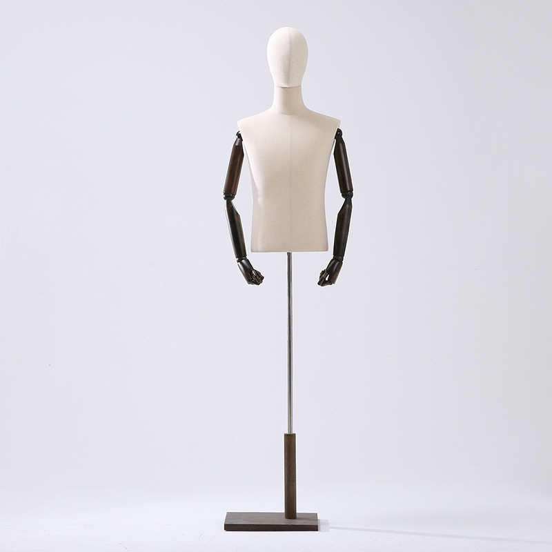 Tienda de ropa modelo masculino de madera sólida modelo adulto accesorios tienda de ropa estante de exhibición de plataforma de sopa estante de modelo