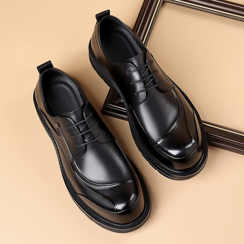 New men's first-layer cowhide business leather shoes for commuting genuine leather large-toe thick-soled men's shoes casual shoes for men on behalf of