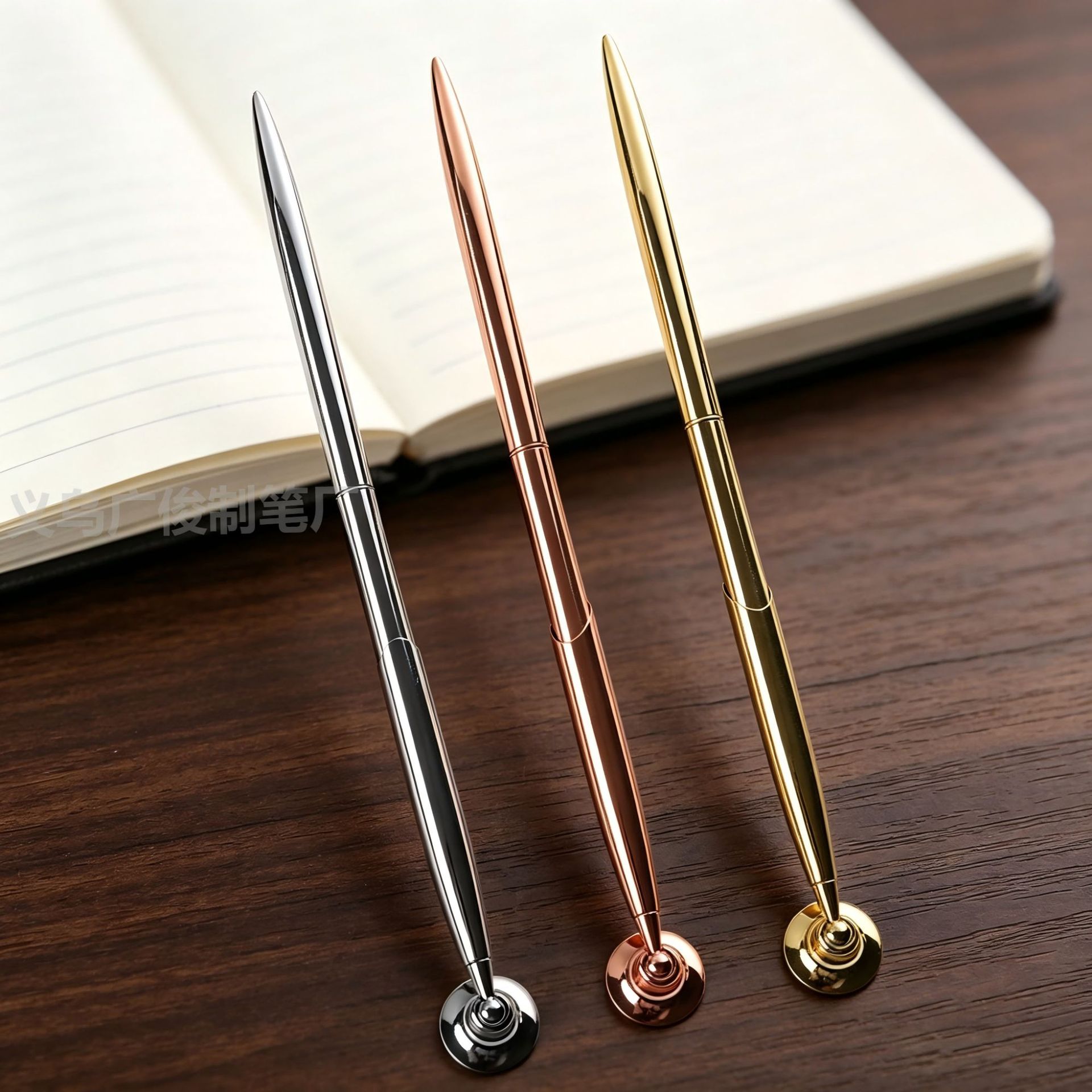 Cross-Border Hotel, Bank, Office Front Desk Pen with Laser Logo, Desktop Stand, Simple High-End Metal Desk Pen