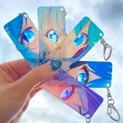 初音未来亚克力发光眼睛条钥匙扣 卡通动漫周边透卡定制礼品挂件