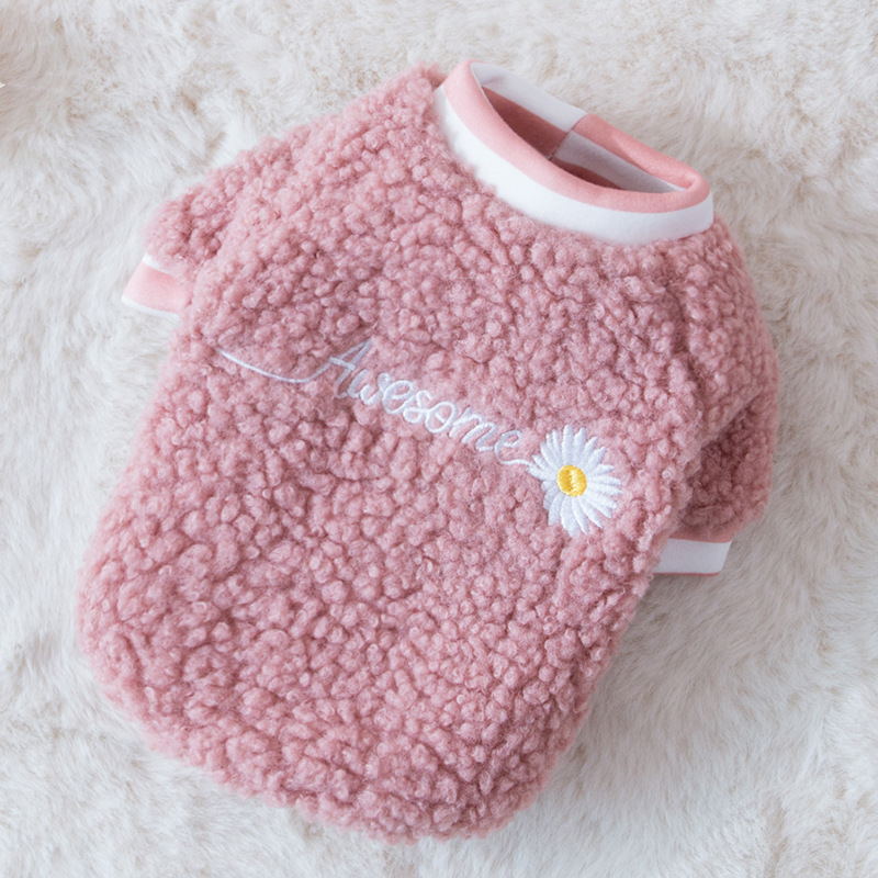 Felicitaciones de Año Nuevo de invierno, prendas de lana bordadas, perros pequeños y medianos, ropa de mascotas de Teddy Bear.