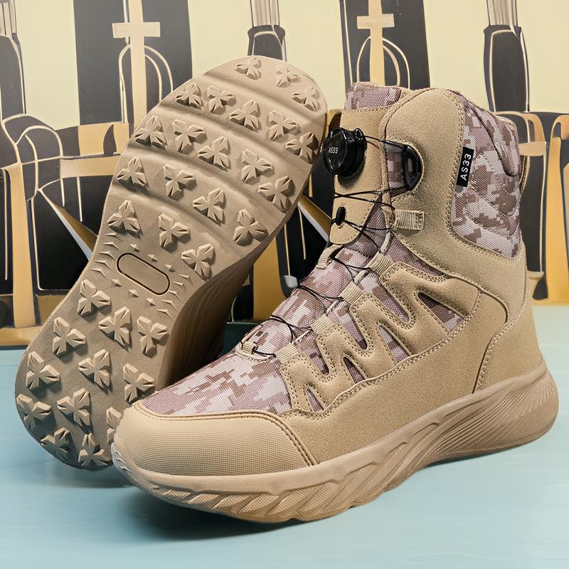 2025 AliExpress Travel One Pinduoduo emitió botas de senderismo al aire libre de gran tamaño transfronterizas botas militares de ayuda media para hombres