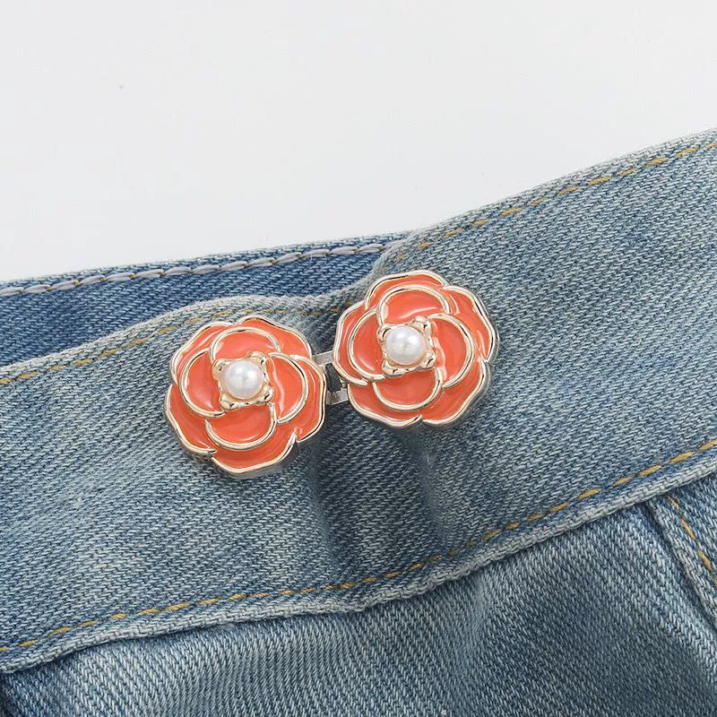 Nail-Free Removable Waist Buckle Pair, Flat-Bottom Seamless Buttons for Pants & Skirts, Assorted Designs