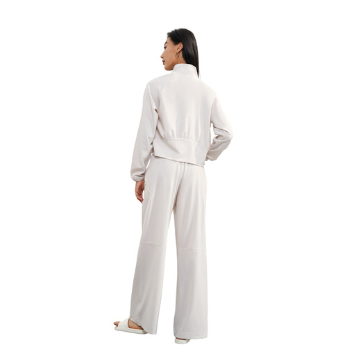 SZ Woven Spring and Summer Sun Protection Yoga Jacket for Women, Stand Collar Zipper Long Sleeve Sports Top, Loose Outdoor Sun Protective Clothing for Summer