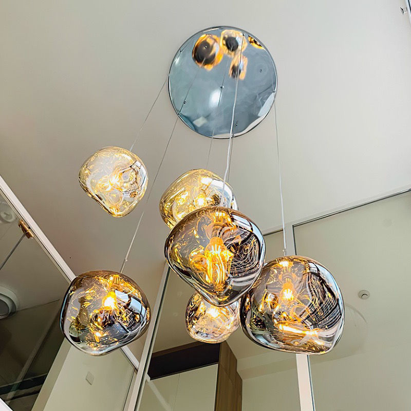 Designer Living Room Bar Simple Loft Restaurant Lava Villa Chandelier Lava Chandelier Internet Celebrant Duplex Stairs Large