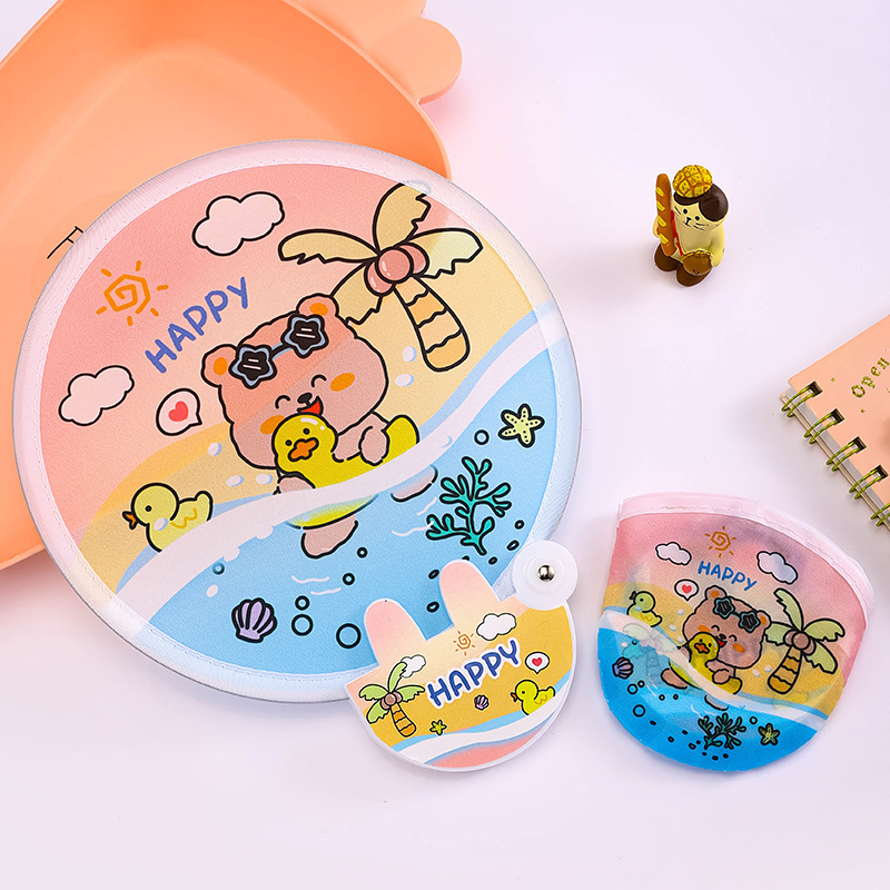 Ventilador reflectante Ventilador plegable conveniente Ventilador de grupo Verano estudiante portátil Ventilador plegable de dibujos animados Selfie Reflector