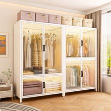 钢制衣柜卧室家用出租房简易组合衣橱衣帽间组装防尘铁皮柜收纳柜