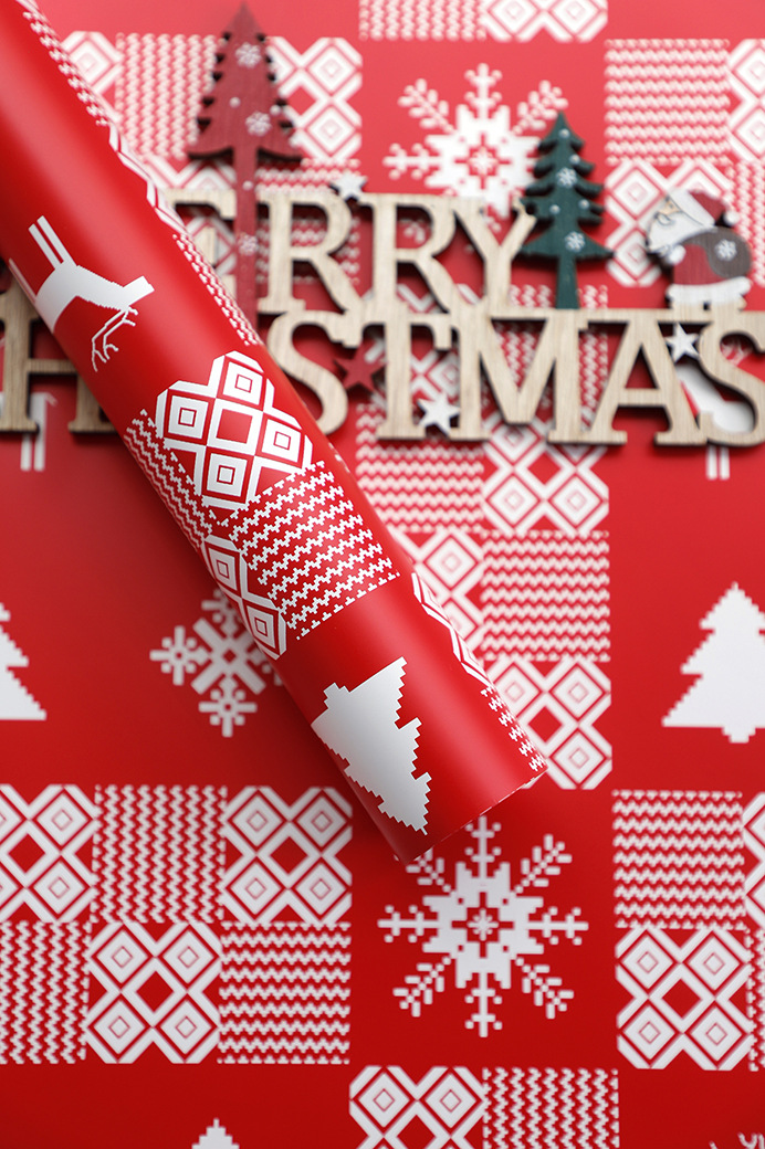 Navidad nuevo paquete de manzana impermeable papel de embalaje de flores papel de embalaje de regalos de Nochebuena