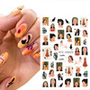 Nail stickers, fruit adhesive fake nails, suitable for import, new collection, European style, English letters, 3D