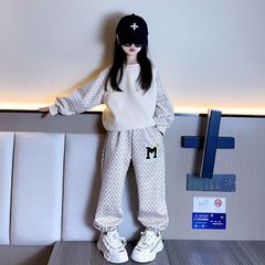 女の子トレーナースーツ春服2025新作子供服春秋ゆったりネットセレブ人気パンツ韓国風トレンド服