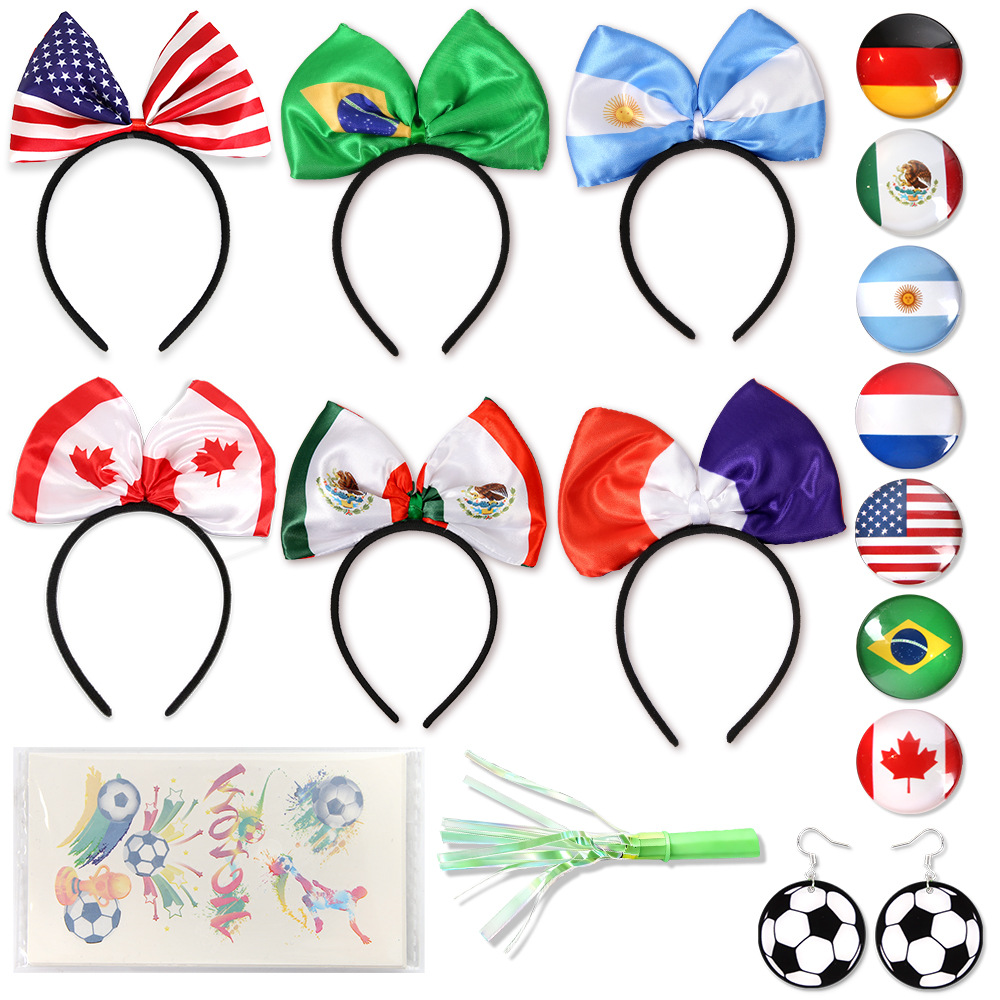 Estados Unidos, Canadá, México, Copa del Mundo, fanáticos de fútbol de todos los países, banderas, banderas, insignias, porristas, refuerzos, props de animación.