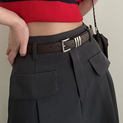 Belt women's decoration with skirt pin buckle versatile bare body belt new fashion simple trend