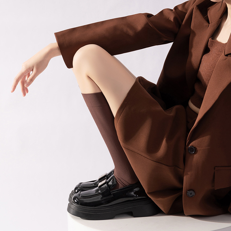 Calcetines de presión de primavera y otoño de color sólido para adelgazar JK retro anchor rojo japonés calcetines de color sólido rodillas delgadas piernas