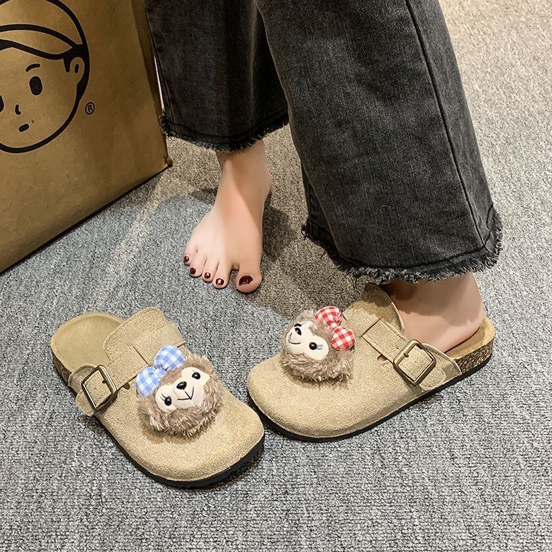 Cute Cartoon Kt Cat Closed-Toe Slippers for Women 2025 New Birkenstock Style Fashionable Non-Slip Height-Increasing Half Slippers Wholesale