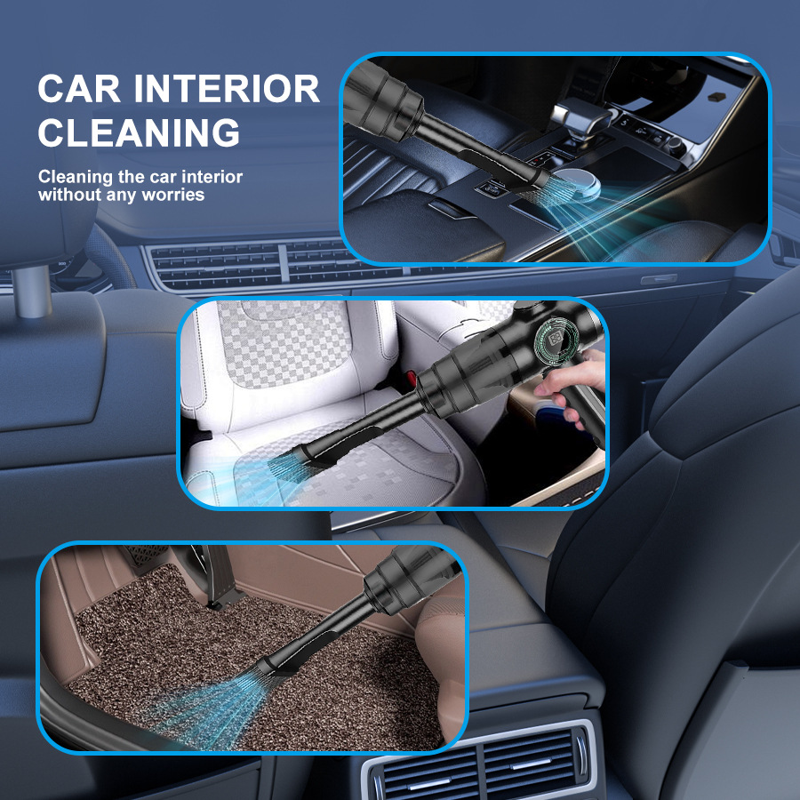 Factory Direct Supply Cross-Border Hot-Selling Car Vacuum Cleaner Wireless Charging Model Dust Remover Trade Model Handheld Vacuum Cleaner