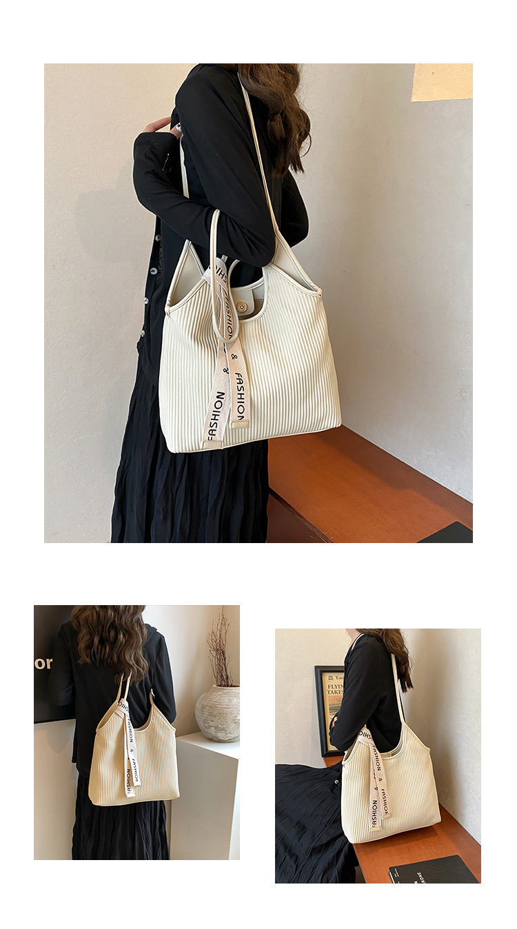 Borsa tote semplice e alla moda per le donne 2024 nuova borsa a tracolla casual alla moda in stile coreano di grande capacità, sensazione di alta qualità_voghion.com