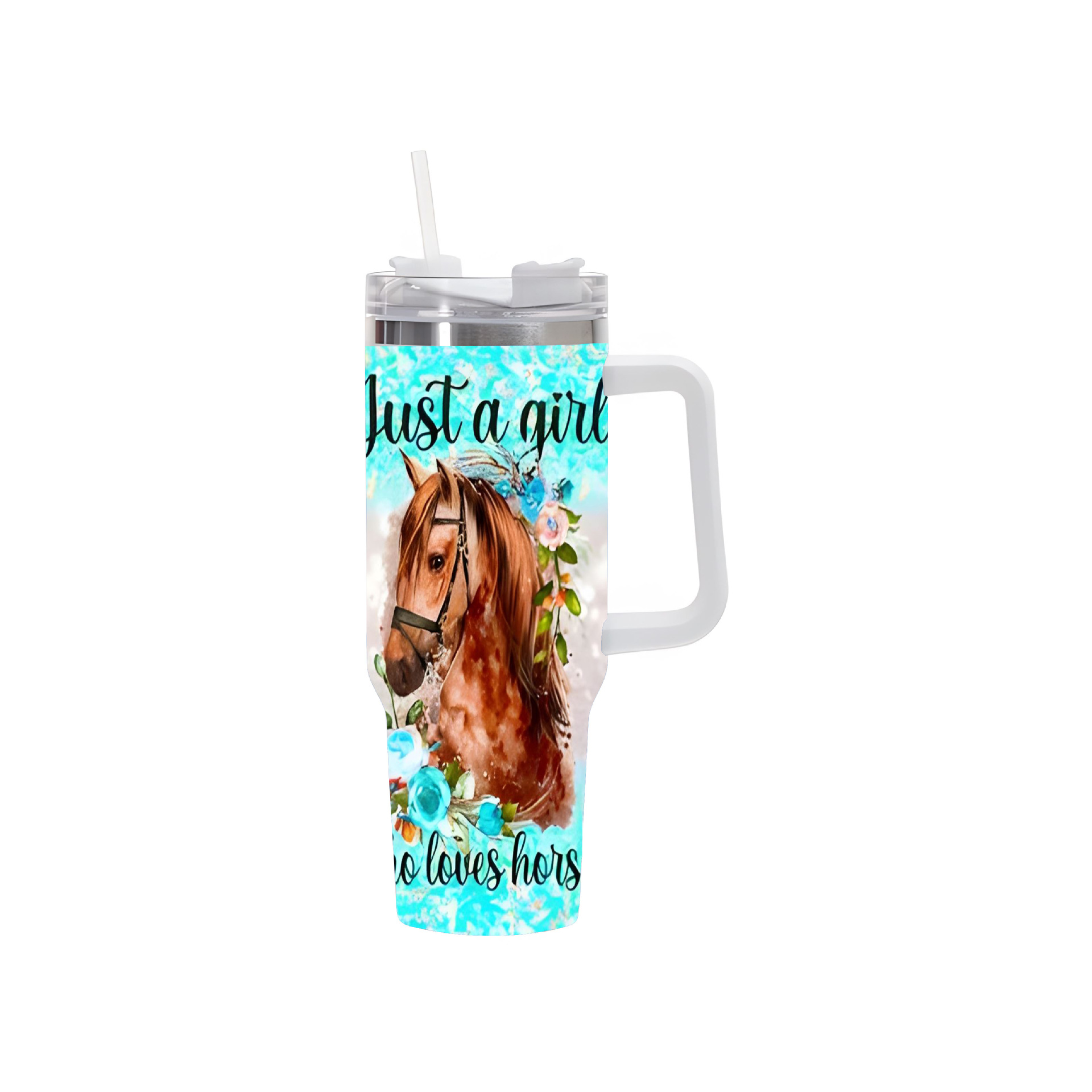 Vaso térmico de acero inoxidable con aislamiento al vacío de 40 oz, para automóvil, de gran capacidad, con impresión UV de diseño 5D, para viajes transfronterizos.