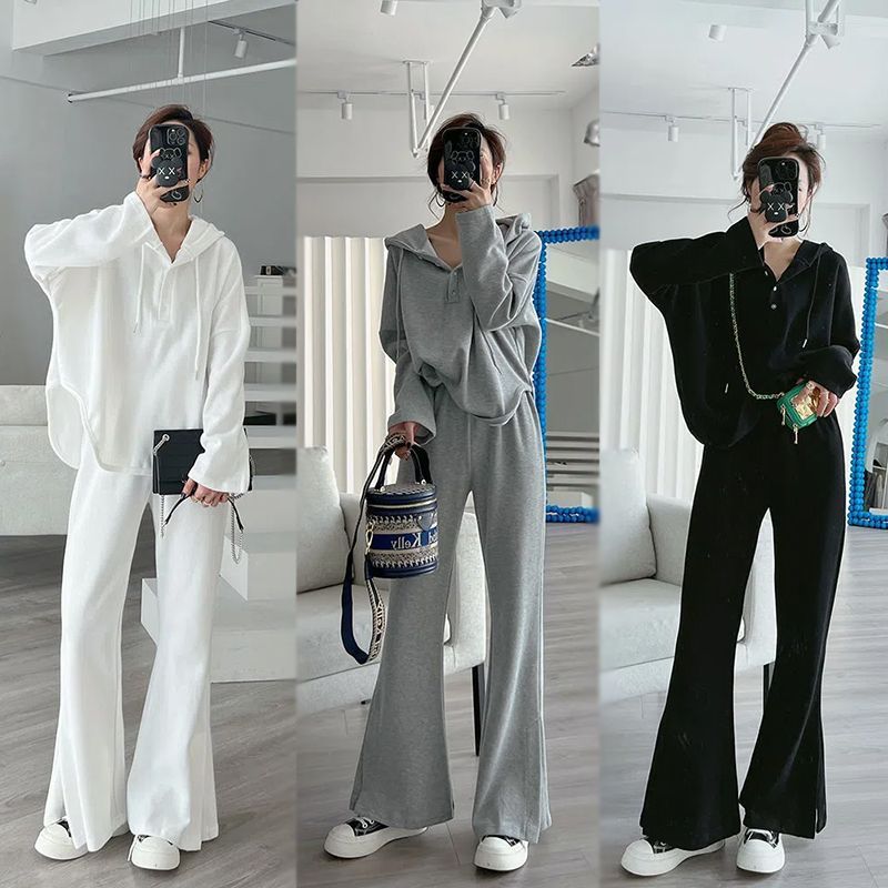 Fashionable and Stylish Age-Reducing Casual Sports Suit for Women, New Spring and Autumn Outfit, Slimming Top and Pants Two-Piece Set