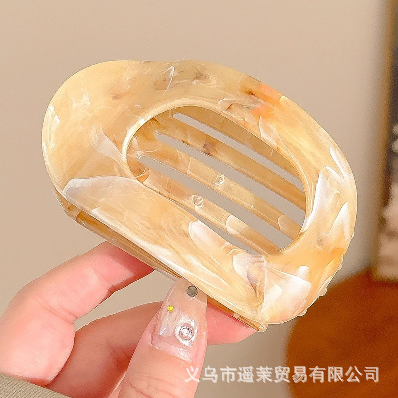 鲍鱼抓夹女圆形扁平后脑勺盘发夹不硌头扎发弧形马尾夹发卡发饰品|undefined