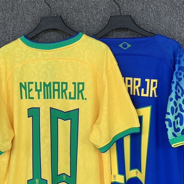 2022 Qatar World Cup Football Uniform Brazil Jersey Home and Away Jersey Team No. 10 Football Jersey Wholesale