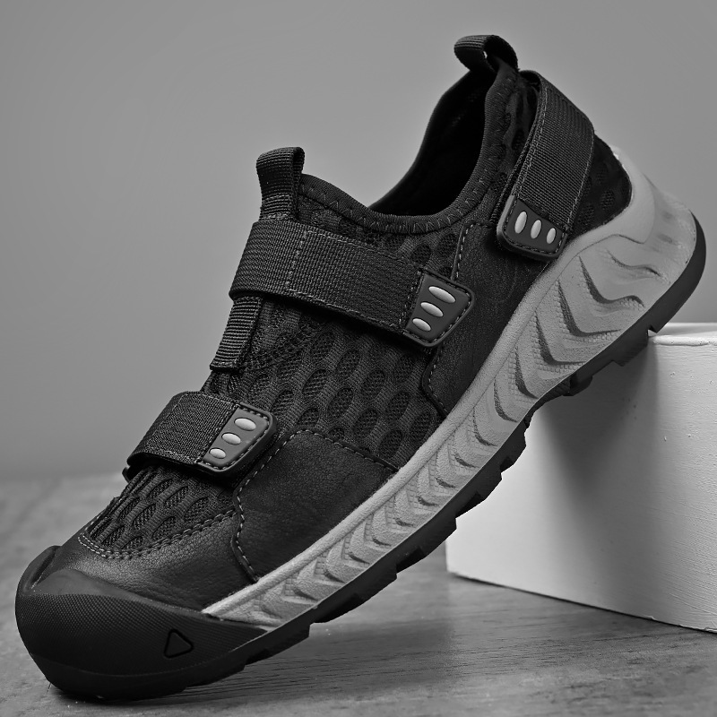 2024 primavera y verano zapatos de malla casuales de suela gruesa zapatos respirables de hombre huecos zapatos de malla de hombre zapatos de montaña al aire libre