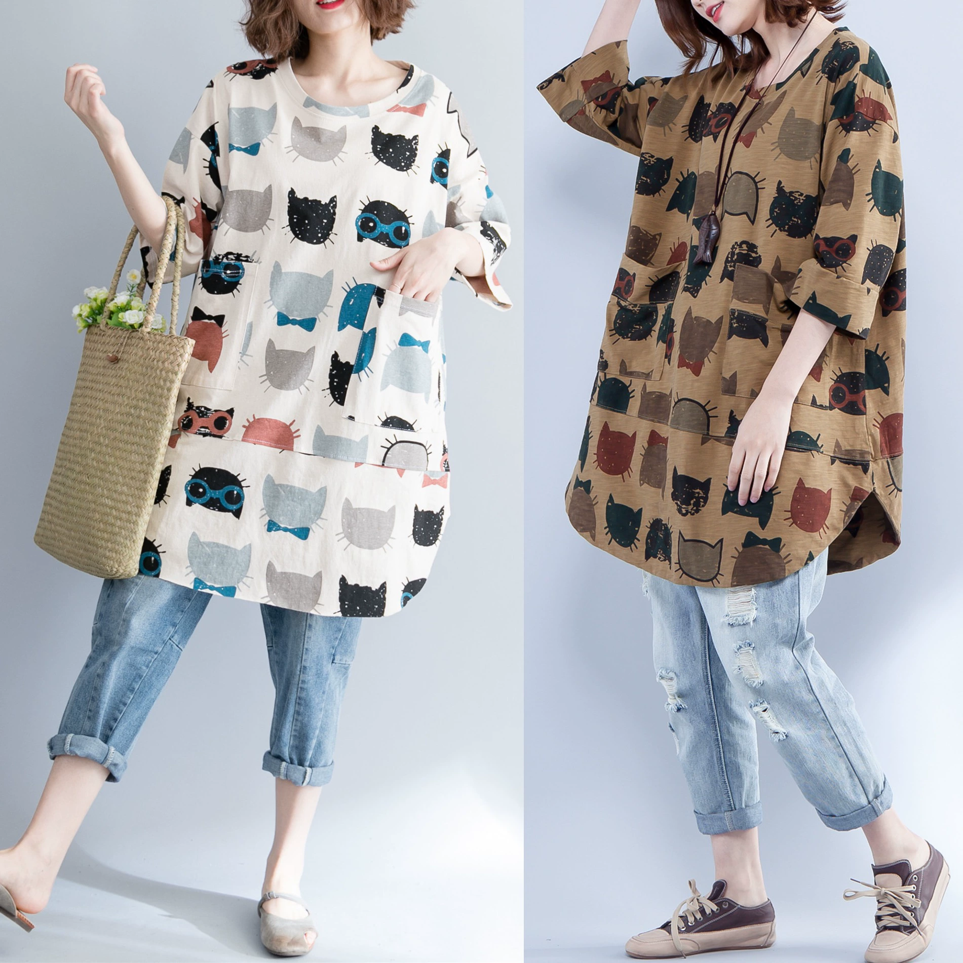 Летняя картинка футболка, oversize, плюс-сайз, оптовая продажа, корейский стиль, облегающий