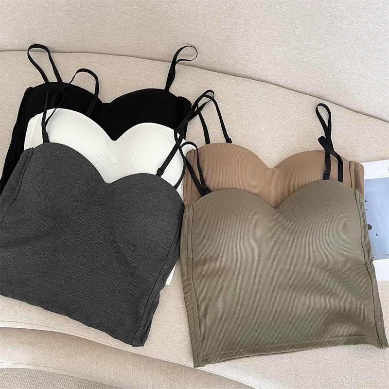 Маленькая камзол в гонконгском стиле, Женская внутренняя и верхняя одежда, красивая задняя основа с нагрудной подушечкой, Интегрированный топ-труба, милый горячий Сказочный топ для девочек