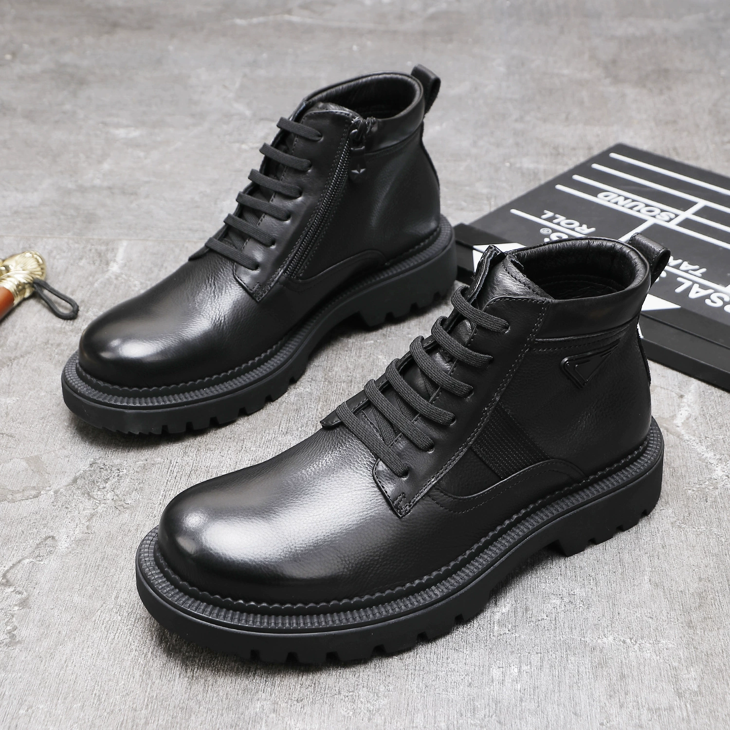 Ботинки мужские, высокий Топ на шнуровке, европейский стиль, Воловья кожа, мягкая подошва, высокого класса