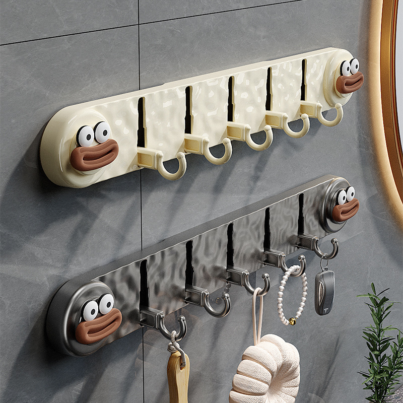 Gancho de entrada con ventosa, una fila de ganchos de perchero sin agujeros, ganchos de entrada de baño, ganchos de ropa de baño domésticos, ganchos de fila