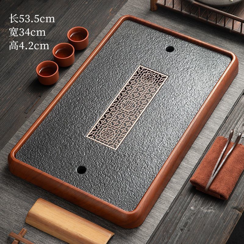 2025 nuevo estilo imitación Wujinishi bandeja de té mesa de té juego de té pequeño bandeja de drenaje mesa de burbujas secas bandeja de té para el hogar