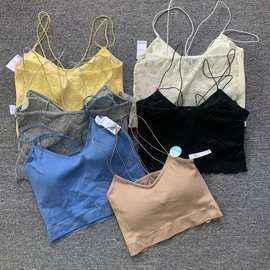 新品时尚细带交叉镂空美背运动文胸bra 低强度瑜伽普拉提运动内衣