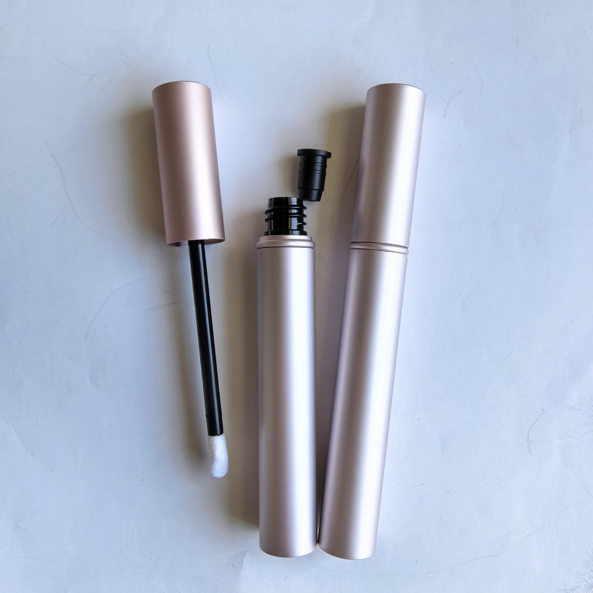 Aluminio todo oro rosa rimel botella vacía 4ml crecimiento líquido tubo vacío manga tubo de aluminio delineador VE botella de pegamento
