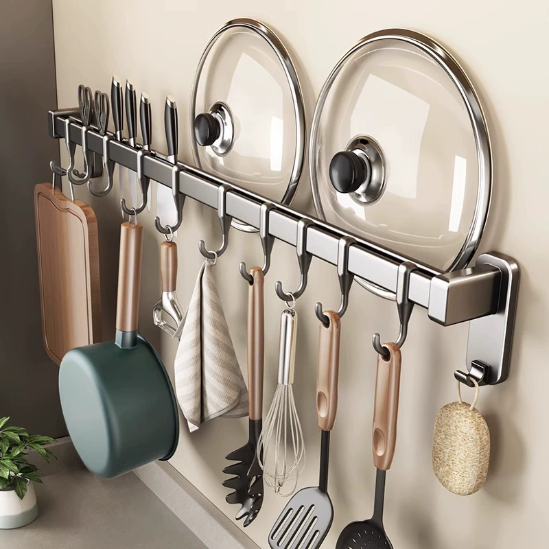 Комплект кухонной multifunction Start Wall -Mid -Hanging Pot Lacket Labs Storage Hanging Hanging Ring Free Point Pole Hanging Poles Pork Tablet Tablets