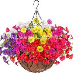 クロスボーダー7頭のユーカリ朝顔の花のラッパの花のシミュレーションの花の人工の造花は屋外の花園の家の装飾の束を持ちます。